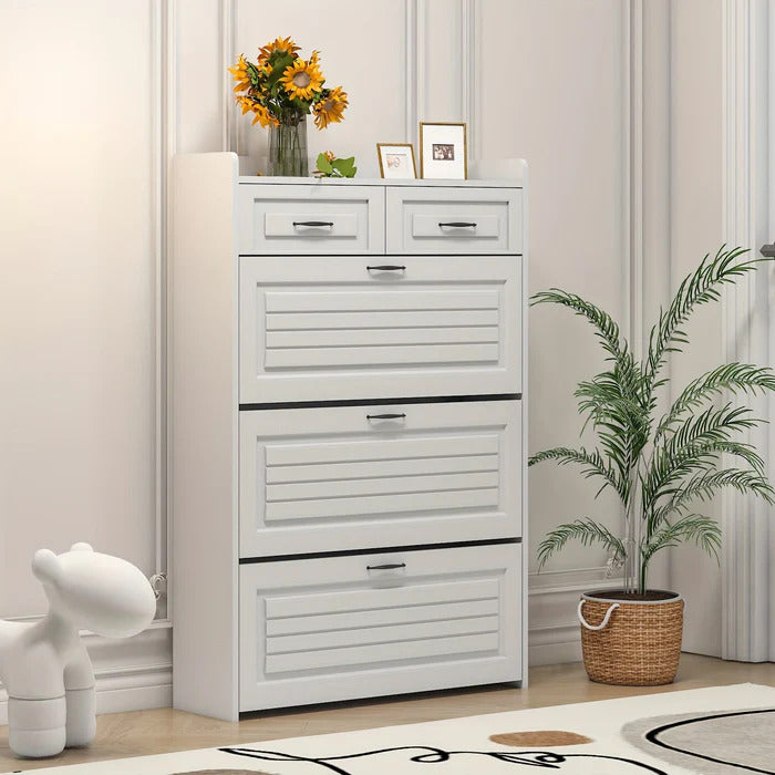 Shoe Organiser Cabinet with 3 Doors and 2 Drawers