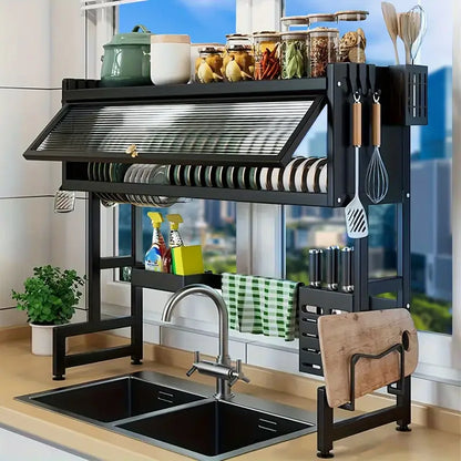 Suspended Drainer with Closed Cabinet and Shelves